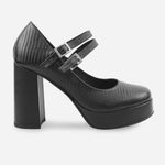 Tacones jude de cuero para mujer - Negro