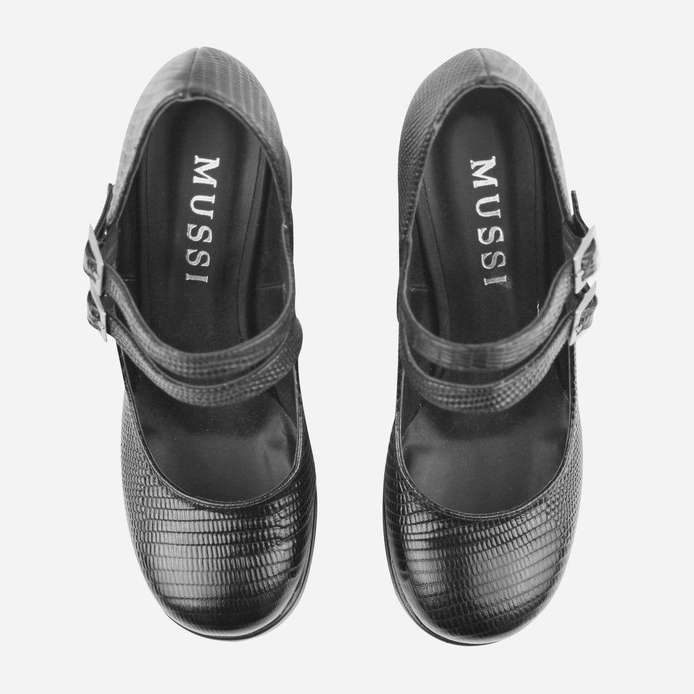 Tacones jude de cuero para mujer - Negro