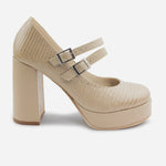 Tacones jude de cuero para mujer - Taupe
