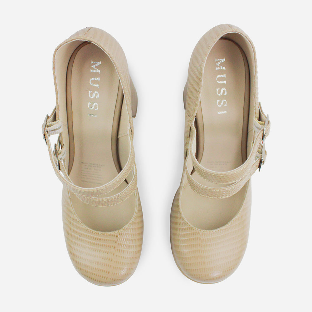 Tacones jude de cuero para mujer - Taupe