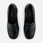 Mocasin tacon empire de cuero para mujer - Negro