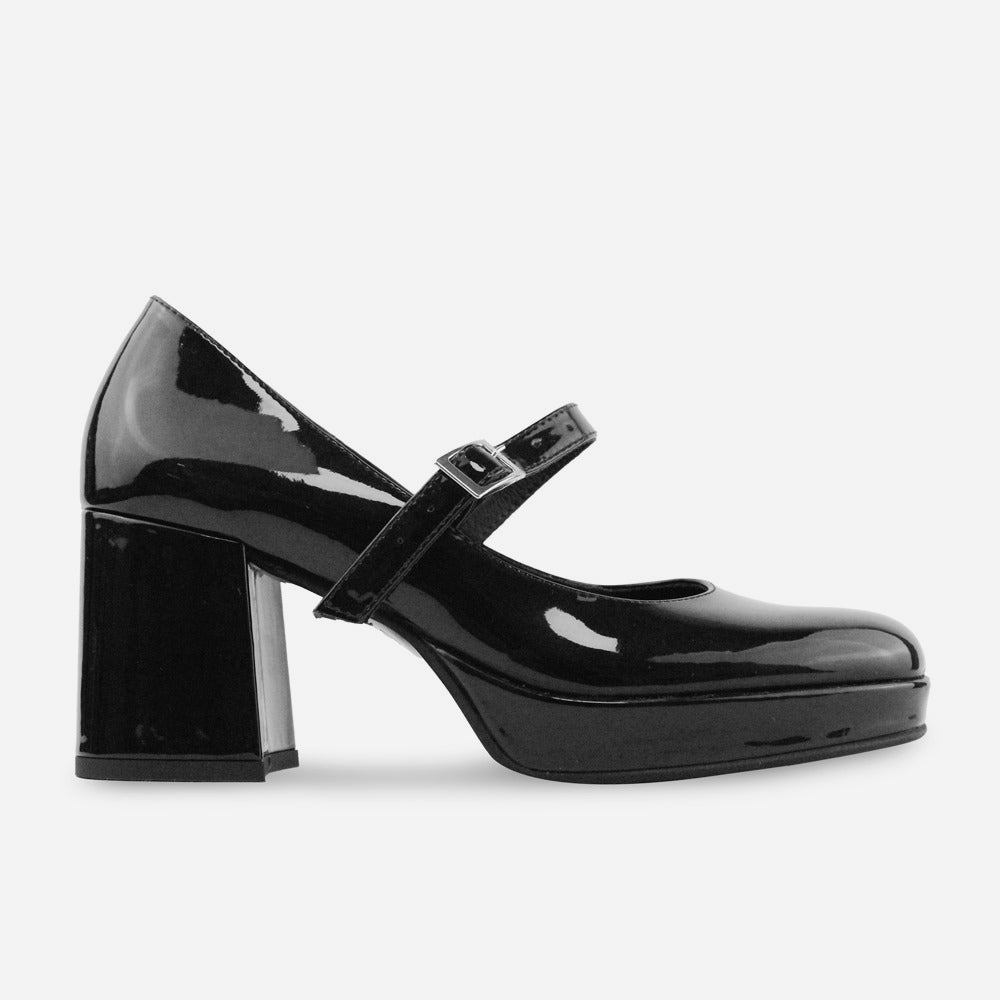 Tacones serena de charol para mujer - Negro