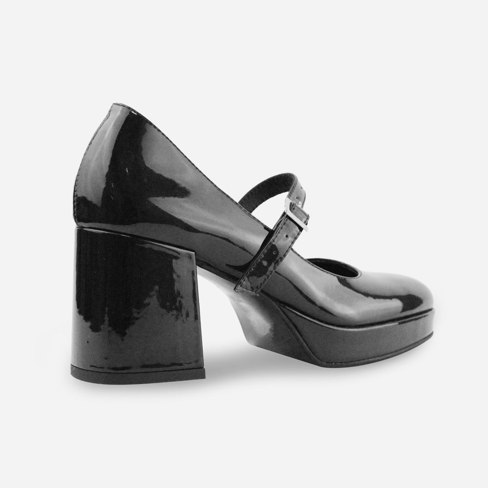 Tacones serena de charol para mujer - Negro