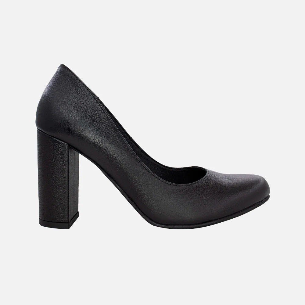 Tacones edurne de cuero para mujer - Negro