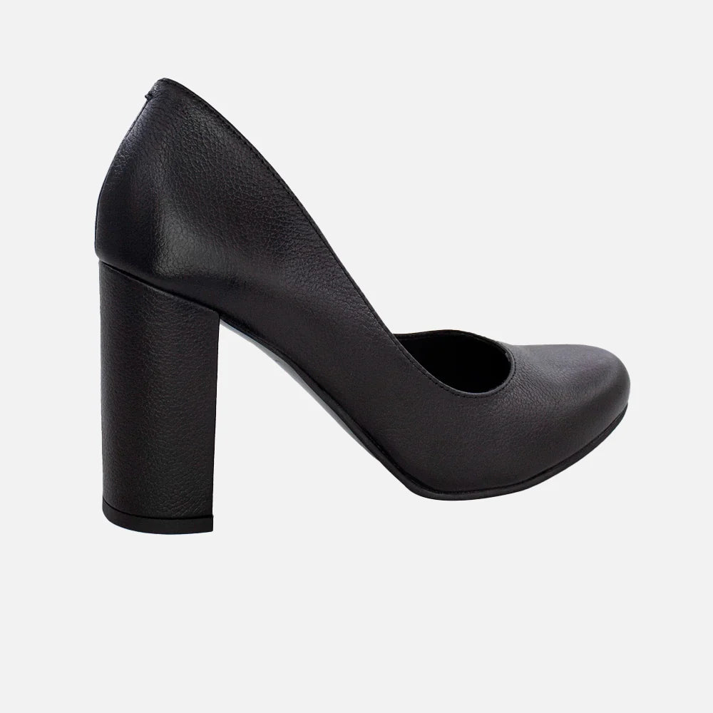 Tacones edurne de cuero para mujer - Negro