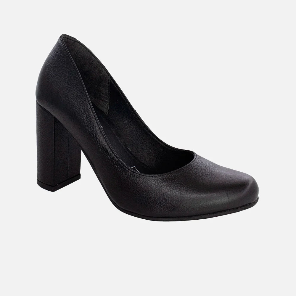 Tacones edurne de cuero para mujer - Negro