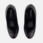 Tacones edurne de cuero para mujer - Negro