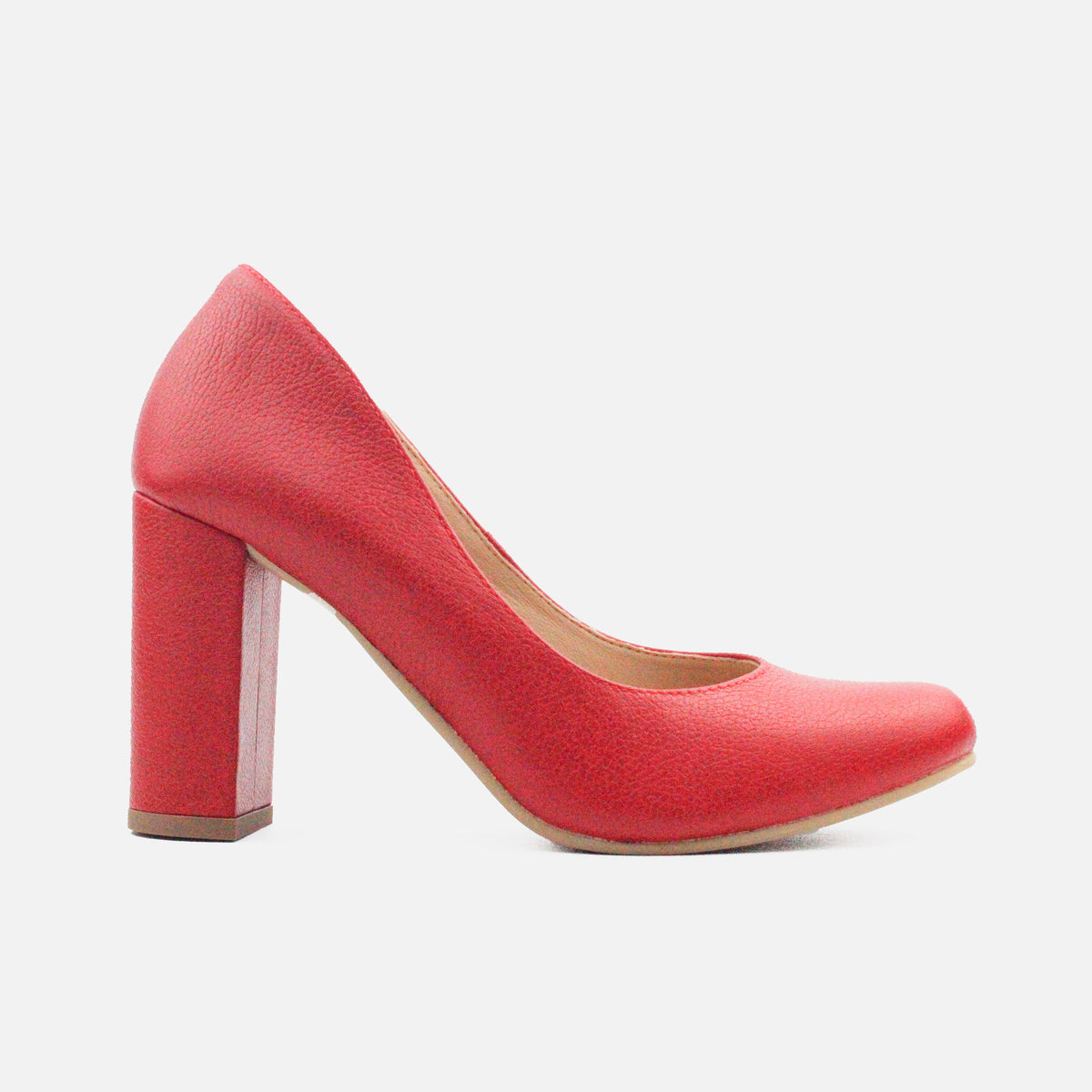 Tacones edurne de cuero para mujer - Rojo