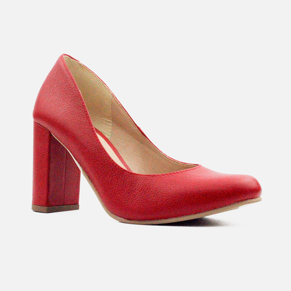 Tacones edurne de cuero para mujer - Rojo
