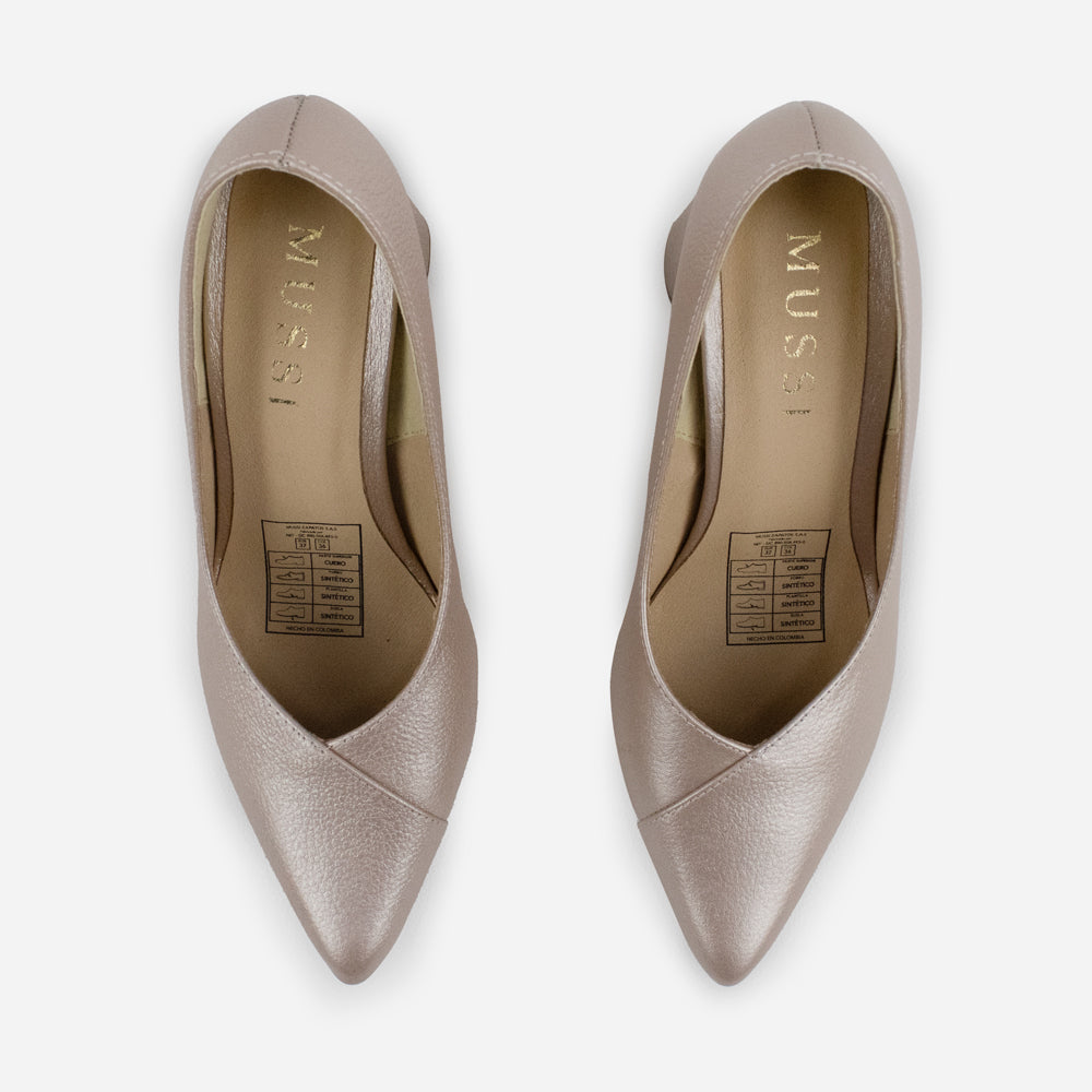 Tacones nayade de cuero para mujer - Cobre