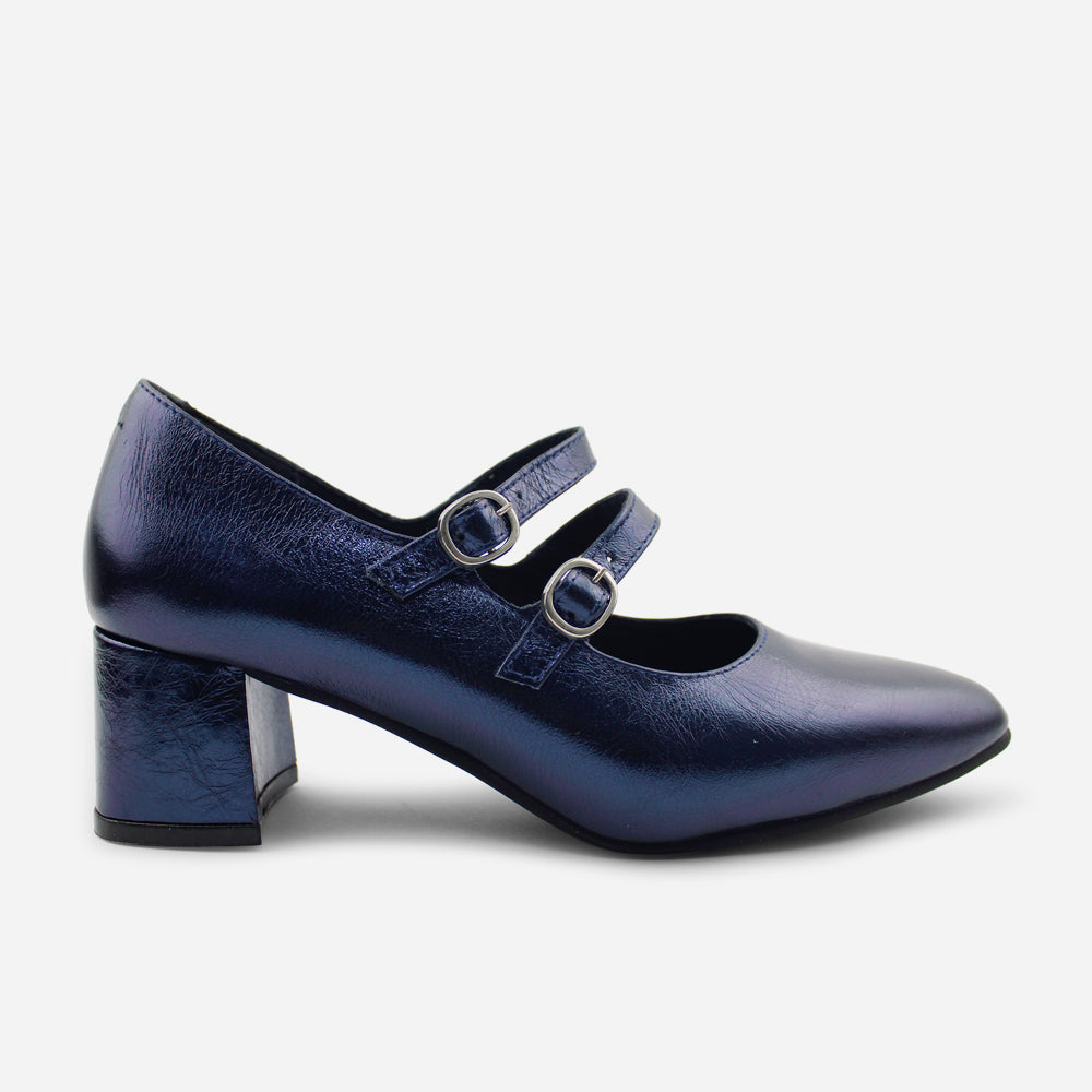 Tacones electric de cuero para mujer - Azul