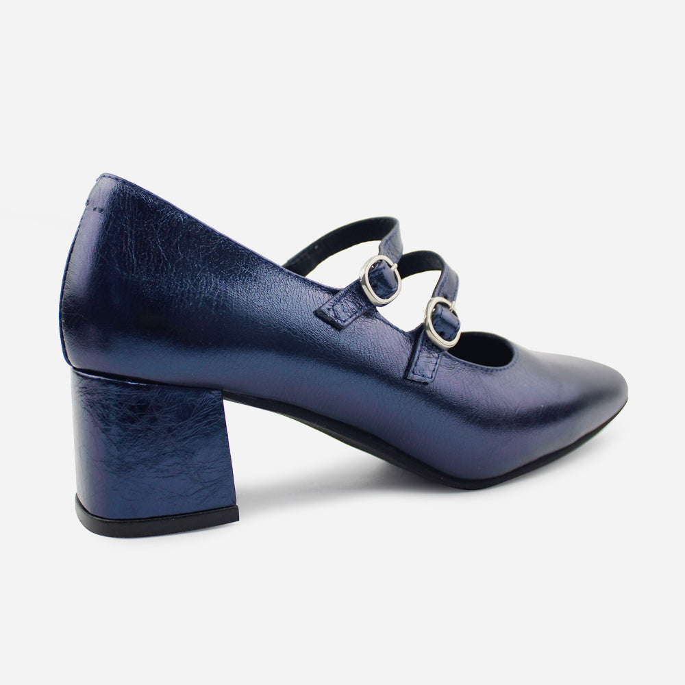 Tacones electric de cuero para mujer - Azul