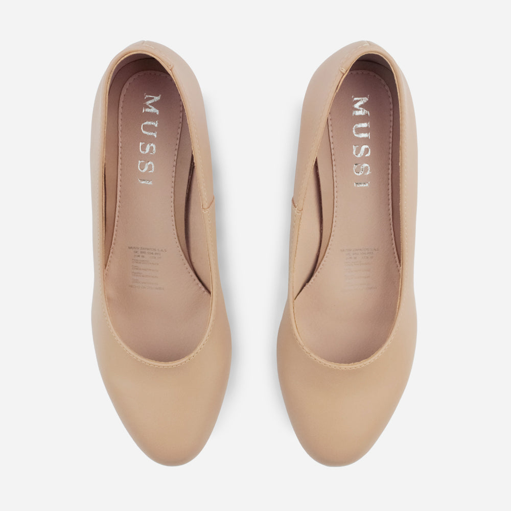 Tacones celeste de sintético para mujer - Nude