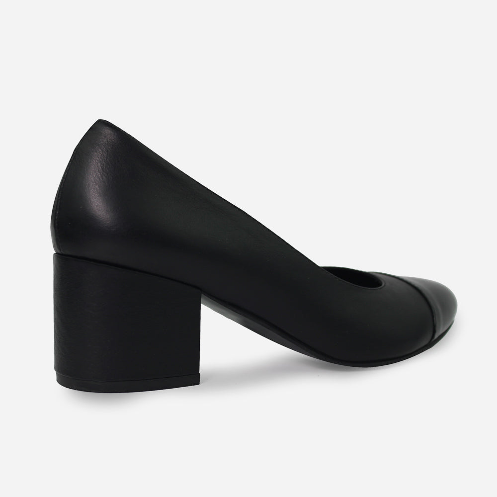 Tacones bianca de charol para mujer - Negro
