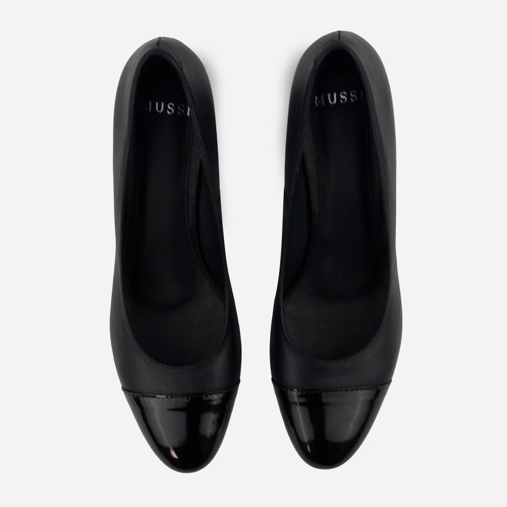 Tacones bianca de charol para mujer - Negro