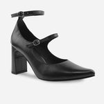 Tacones constance de cuero para mujer - Negro