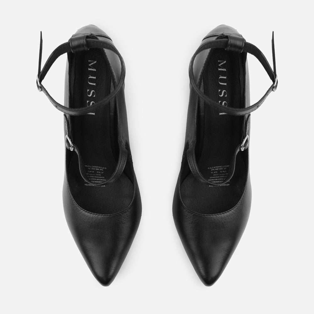 Tacones constance de cuero para mujer - Negro