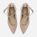 Tacones constance de cuero para mujer - Almendra