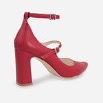 Tacones constance de cuero para mujer - Rojo
