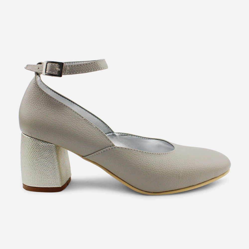 Tacones blair de cuero para mujer - Gris
