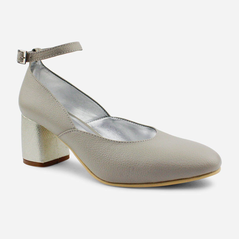 Tacones blair de cuero para mujer - Gris