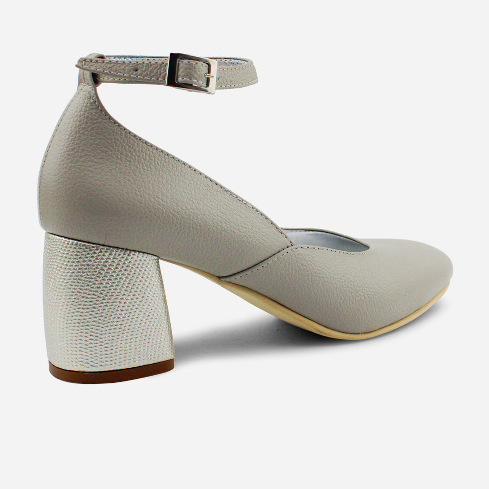 Tacones blair de cuero para mujer - Gris
