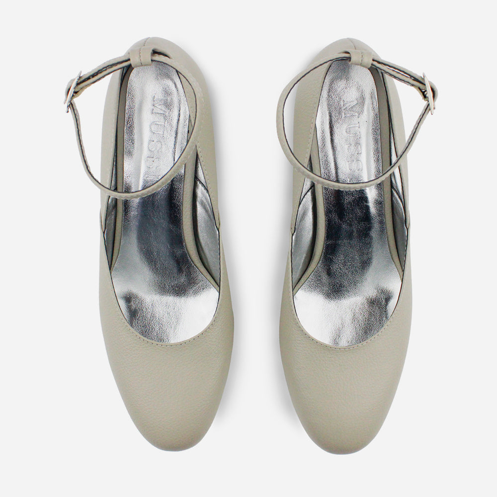 Tacones blair de cuero para mujer - Gris