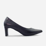 Tacones angelica de cuero para mujer - Negro