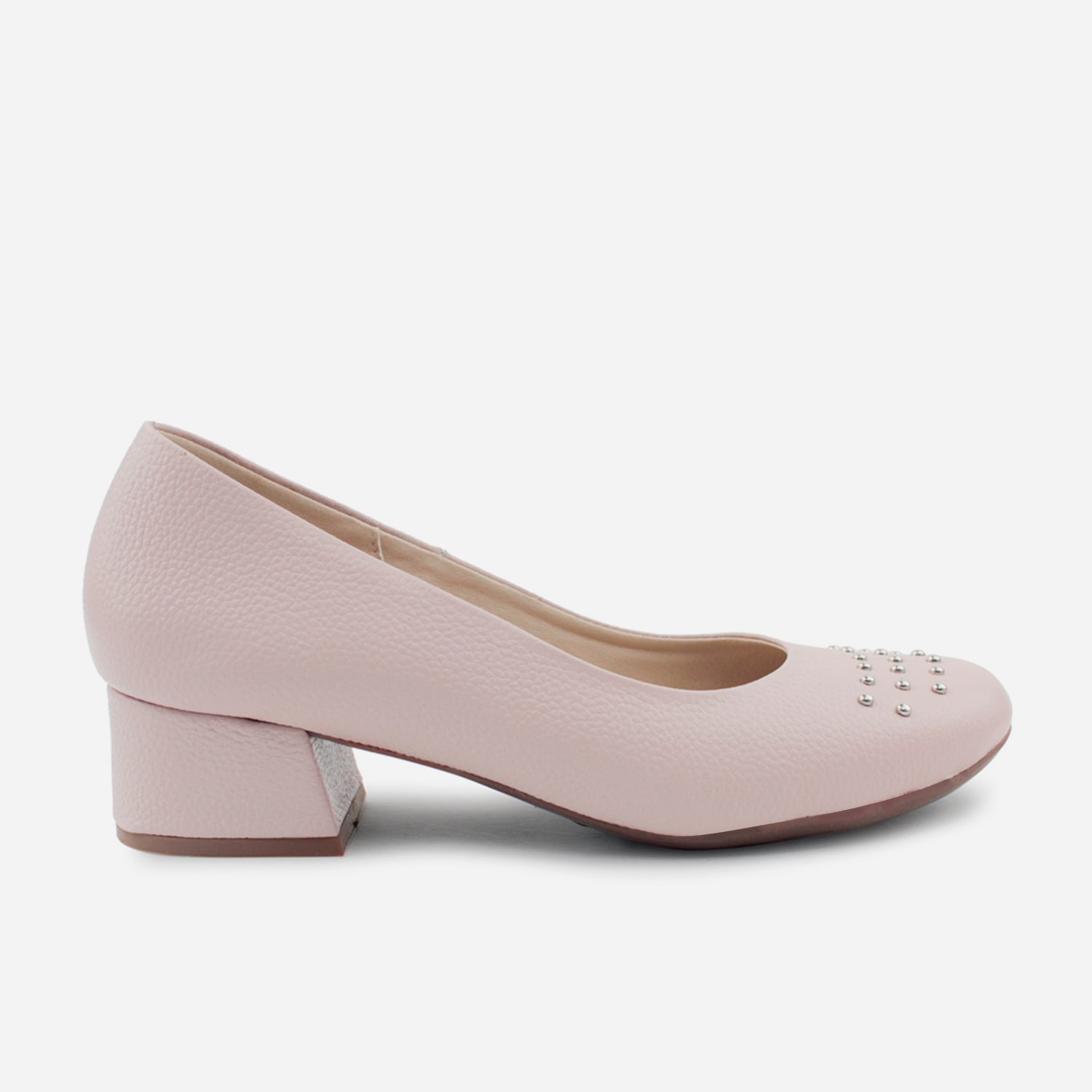 Tacones jane de cuero para mujer Rosado1