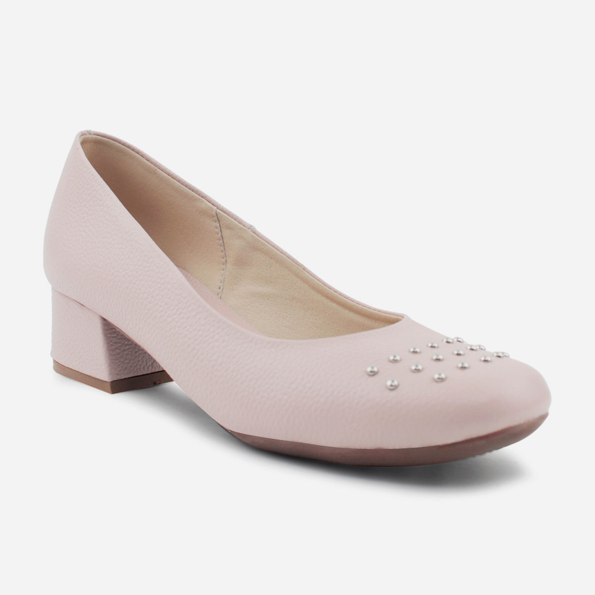 Tacones jane de cuero para mujer - Rosado