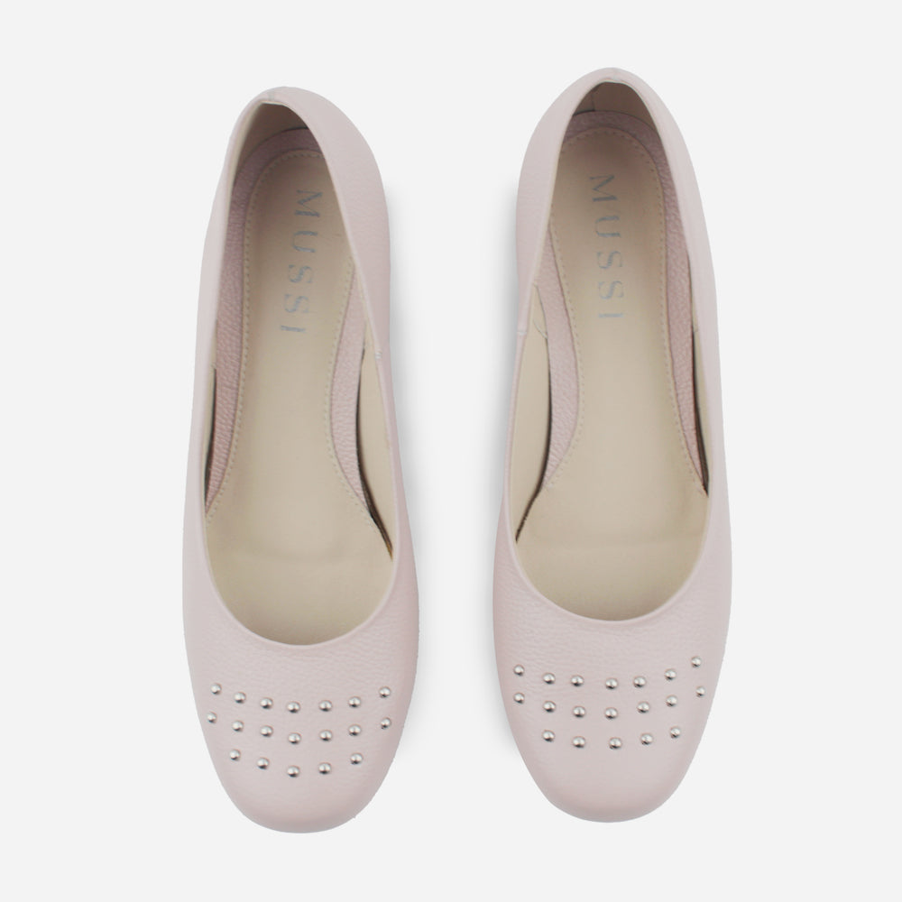 Tacones jane de cuero para mujer - Rosado