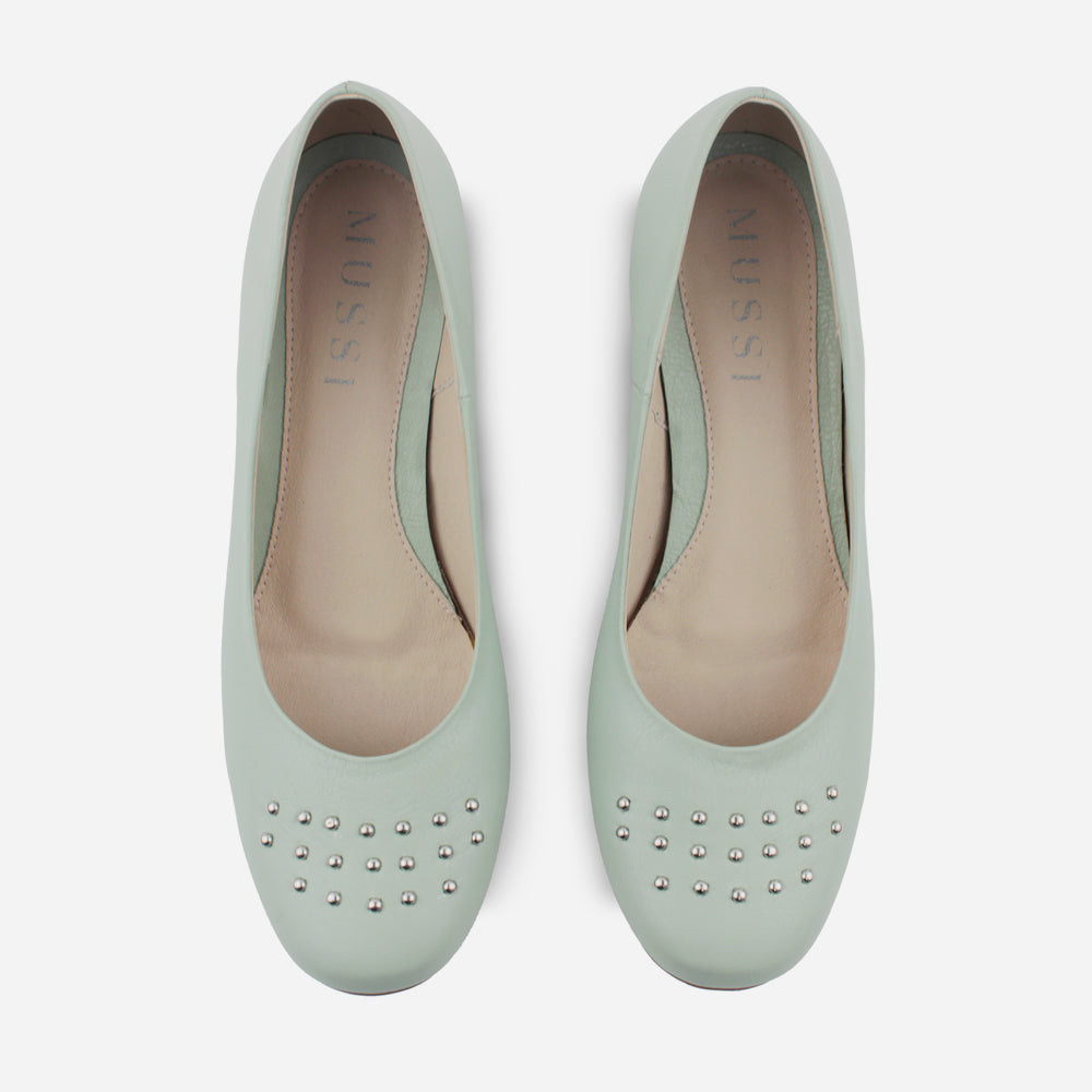 Tacones jane de cuero para mujer - Menta