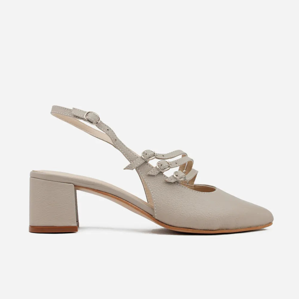 Tacones emily de cuero para mujer - Gris