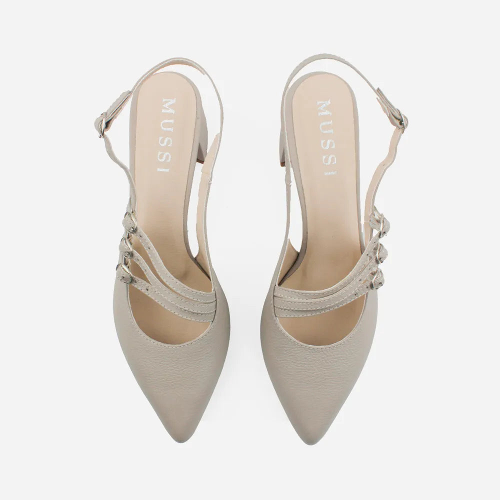 Tacones emily de cuero para mujer - Gris
