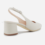 Tacones ayla de cuero para mujer - Hueso