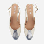 Tacones ayla de cuero para mujer - Hueso