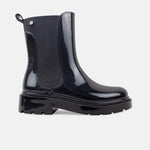 Botin tractorado fauna de sintético para mujer - Negro