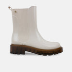 Botin tractorado fauna de sintético para mujer - Hueso