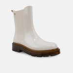 Botin tractorado fauna de sintético para mujer - Hueso