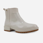 Botin plano marfe de sintético para mujer - Hueso