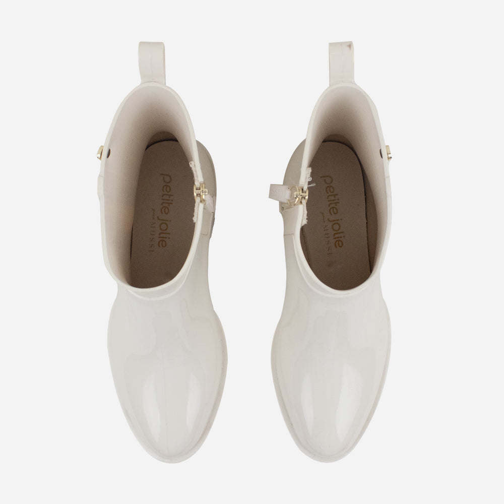 Botin plano marfe de sintético para mujer - Hueso