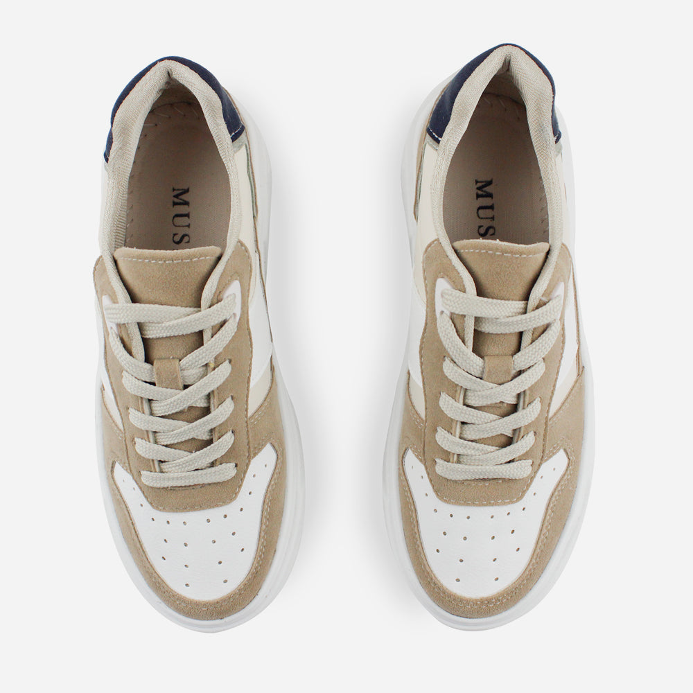 Tenis con plataforma danica de sintético para mujer - Beige