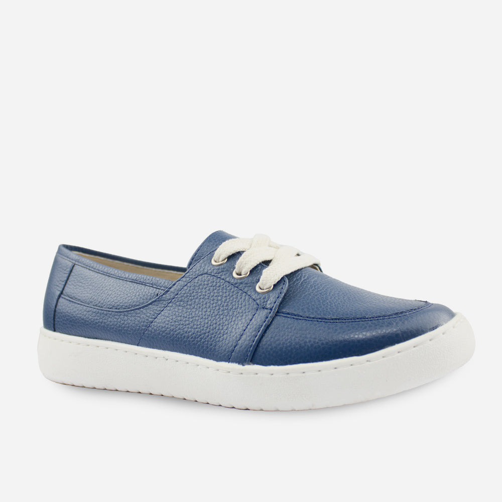 Tenis Sneakers ima de cuero para mujer - Azul