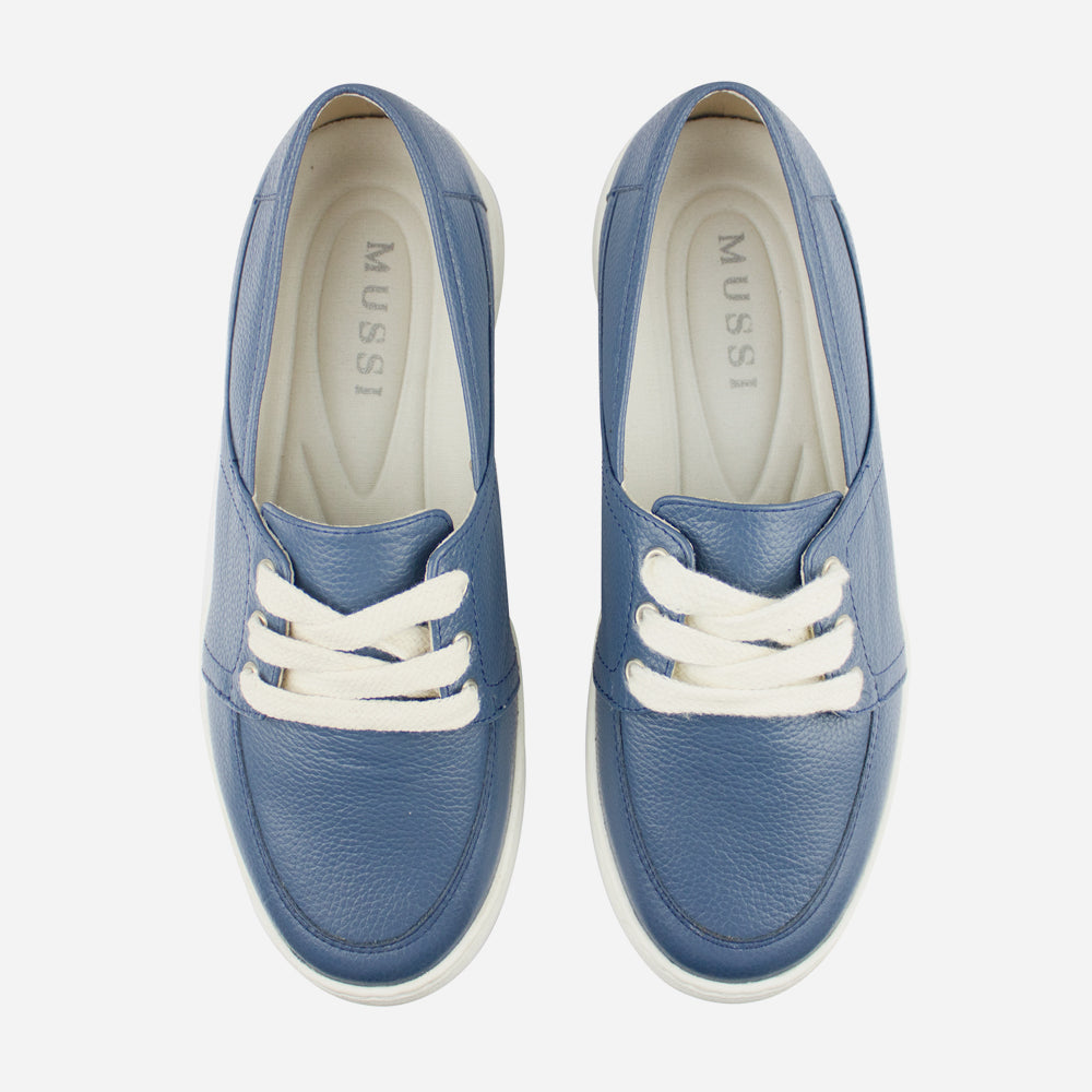 Tenis Sneakers ima de cuero para mujer - Azul