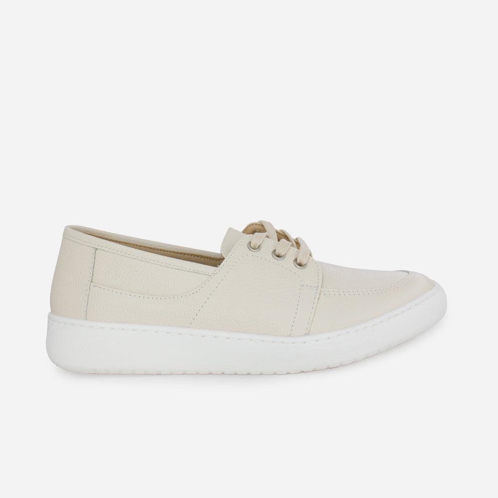Tenis Sneakers ima de cuero para mujer - Hueso