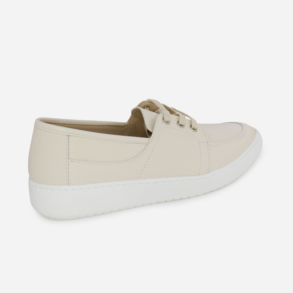 Tenis Sneakers ima de cuero para mujer - Hueso