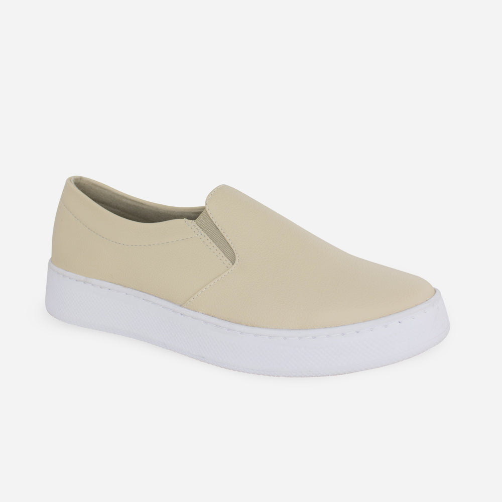 Tenis Sin Cordones diara de sintético para mujer - Beige