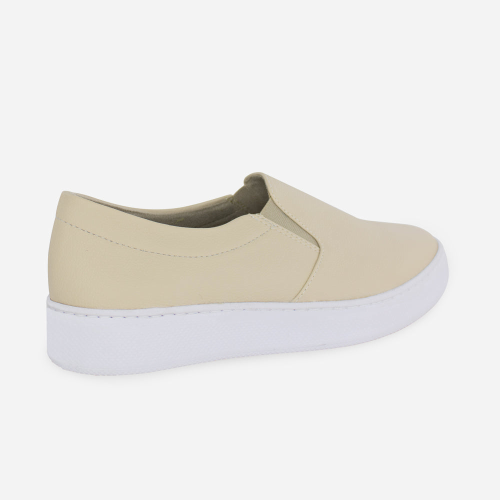 Tenis Sin Cordones diara de sintético para mujer - Beige