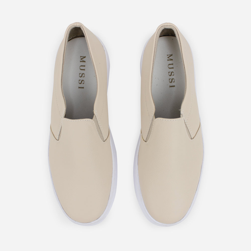 Tenis Sin Cordones diara de sintético para mujer - Beige