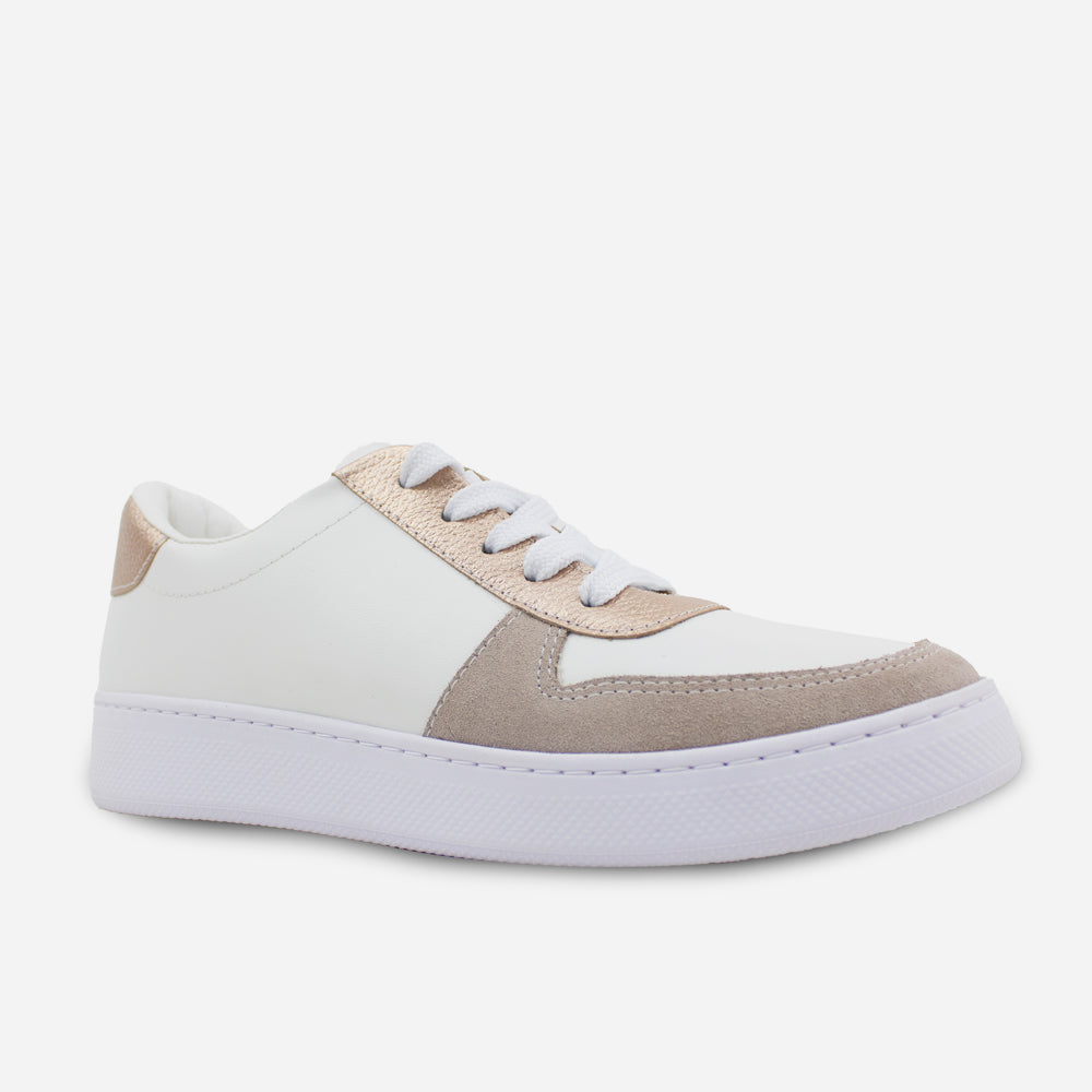 Tenis Sneakers ailin de cuero para mujer - Blanco